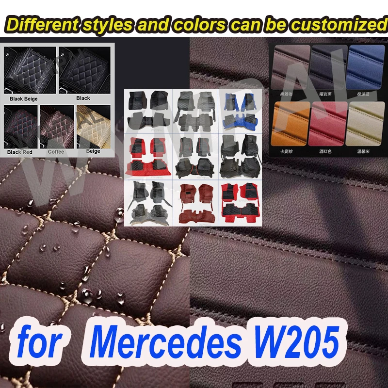 

LUXURY Custom Automotive Car Floor Mats For Mercedes W205 2014 2015 2016 2017 2018 Auto Luxury Leather Men Women Car Mats