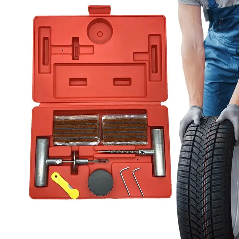 

Car Tire Patch Kit Tire Fix Kit 37Piece Portable Gear Puller Removal Accessories For Auto Truck Bike Mower Lawn Bicycles