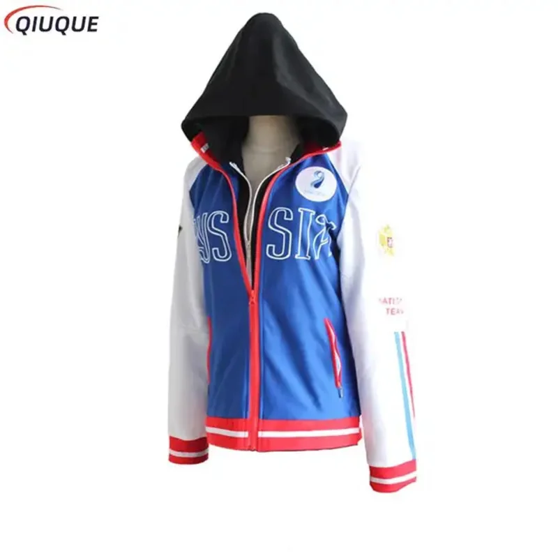 Anime Yuri on Ice Cosplay Yuri Plisetsky Victor Nikiforov Coat YURI!!! on ICE Jacket Pnats Unisex Sportswear Cosplay Costume