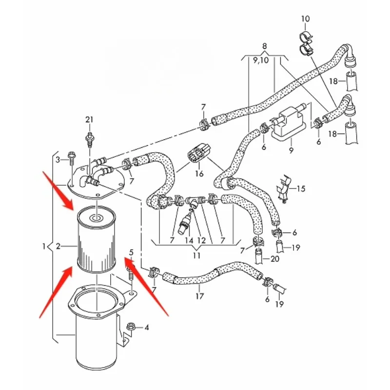 فلتر وقود الديزل لسيارة فولكس فاجن شاران تيجوان 2.0TDI #5