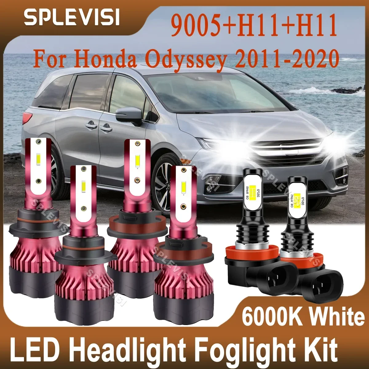 

360-degree lightiing led headlight bulb Hi Low Beam Foglight For Honda Odyssey 2011 2012 2013 2014 2015 2016 2017 2018 2019 2020