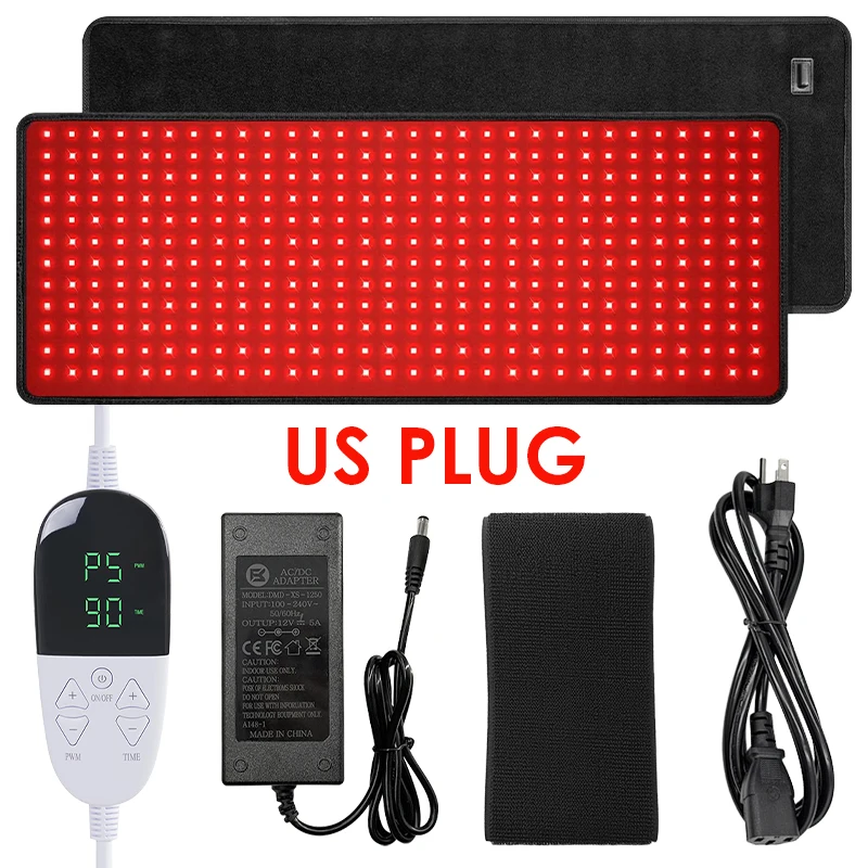 KEMOKO 360PCS LED-deken 660nm 850nm Rood Infrarood Lichttherapie Mat, voor rug-, taille- en schouderpijnverlichting