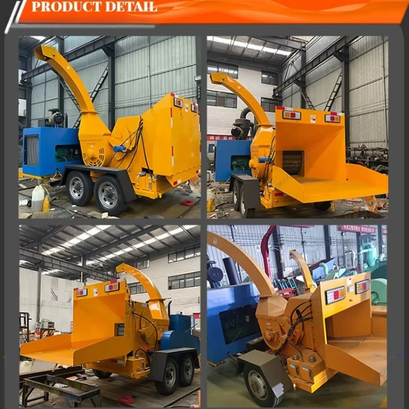 Trituratore di Rami e Legno da Giardino/Cippatrice Mobile per Tronchi e Rami