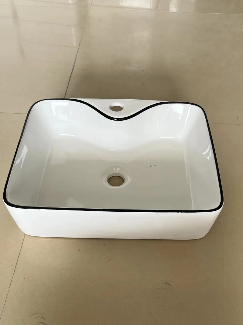 Chinese factory polished rectangular ceramic art countertop sink