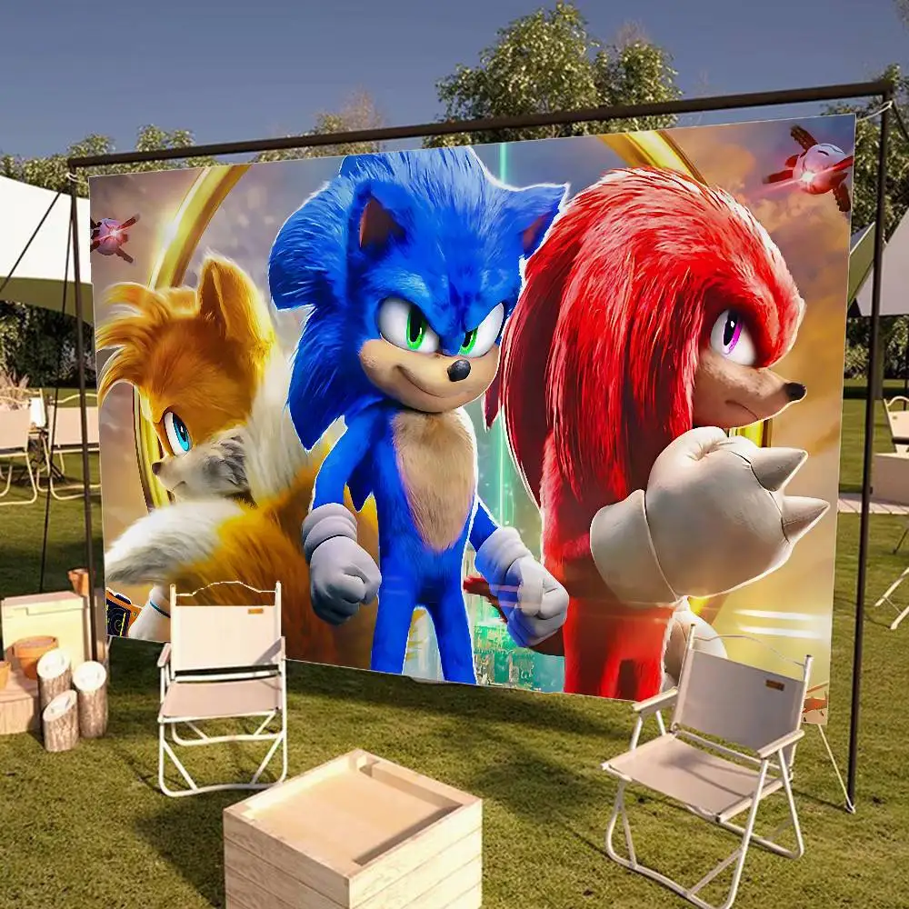 Juego S-Sonic The H-Hedgehogs Banderas retro Múltiples opciones Living Studio Booth Decoración interior Banner