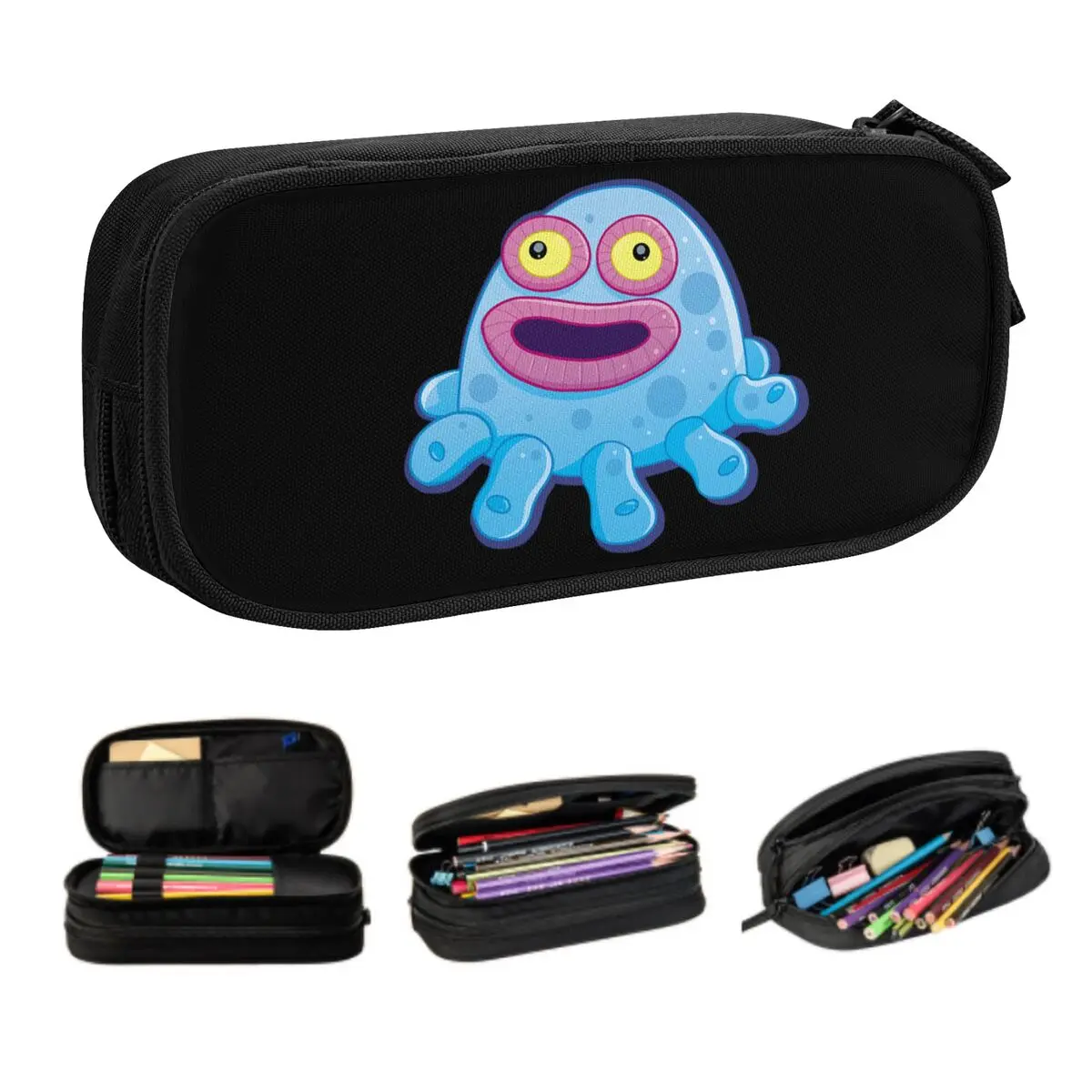 Custom My Singing Monster School Pencil Cases Boys Gilrs Large Capacity Pencil Bag Pouch Students Stationery
