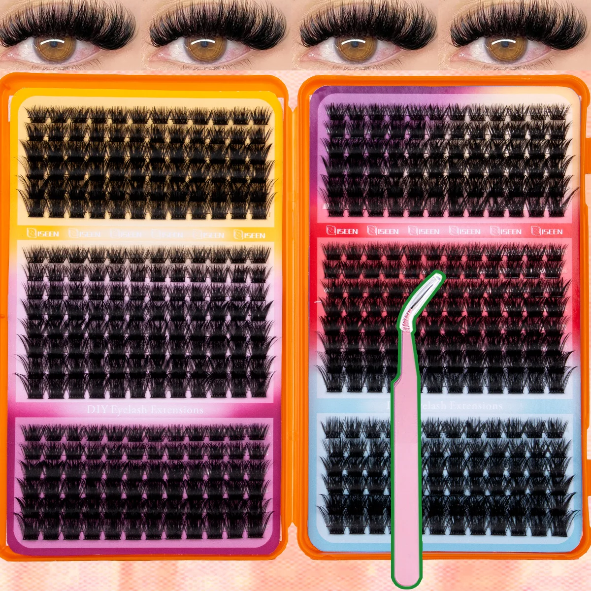Dicke Wimpernbüschel, Wispy-Wimpernverlängerungen, natürliche Volumen-Wimpernverlängerungen, DIY-Einzelwimpern für den Partygebrauch, wiederverwendbar – Detail 8