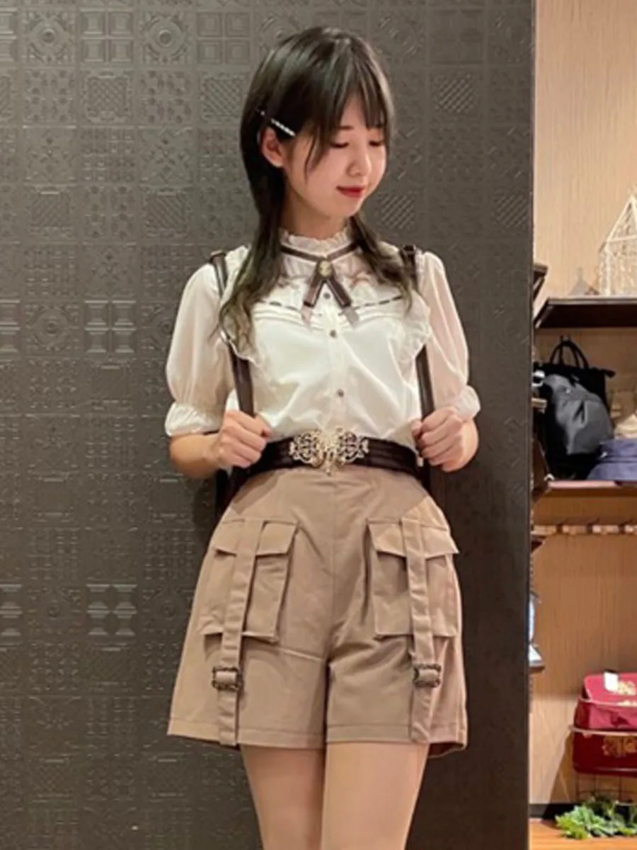 

Ele Casual Loose Straight Leg Workwear Trousers for Women High Waist Summer Faion Axes Femme TS2X62 Polyester Blend