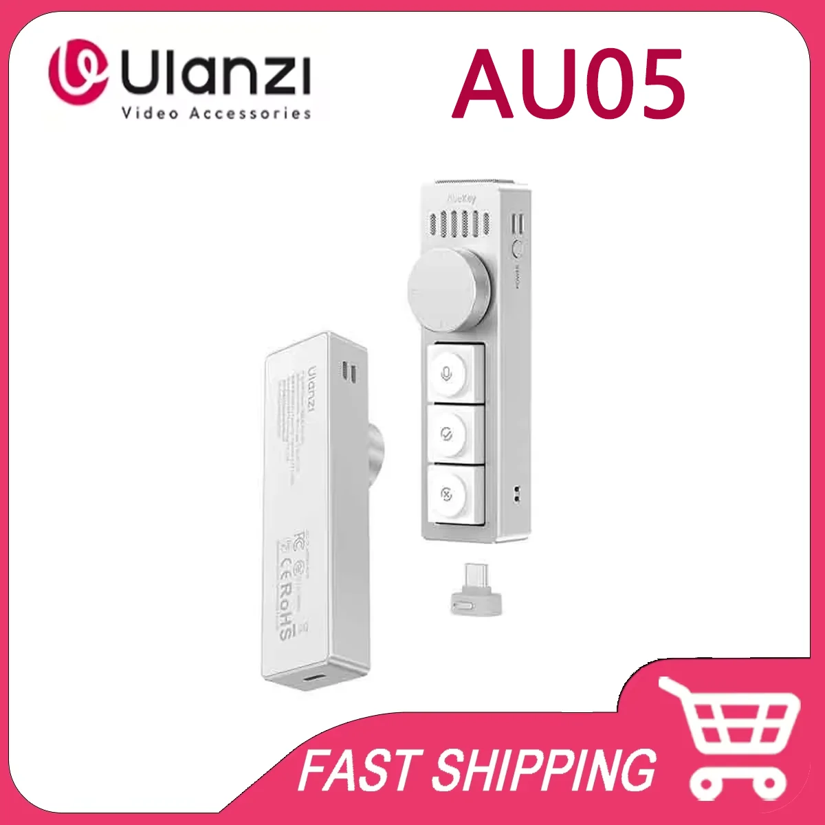 Original Ulanzi AU05 VibeKey Speech Transcription Controller Type C Rechargeable Mini Keypad for Online Meeting Voice