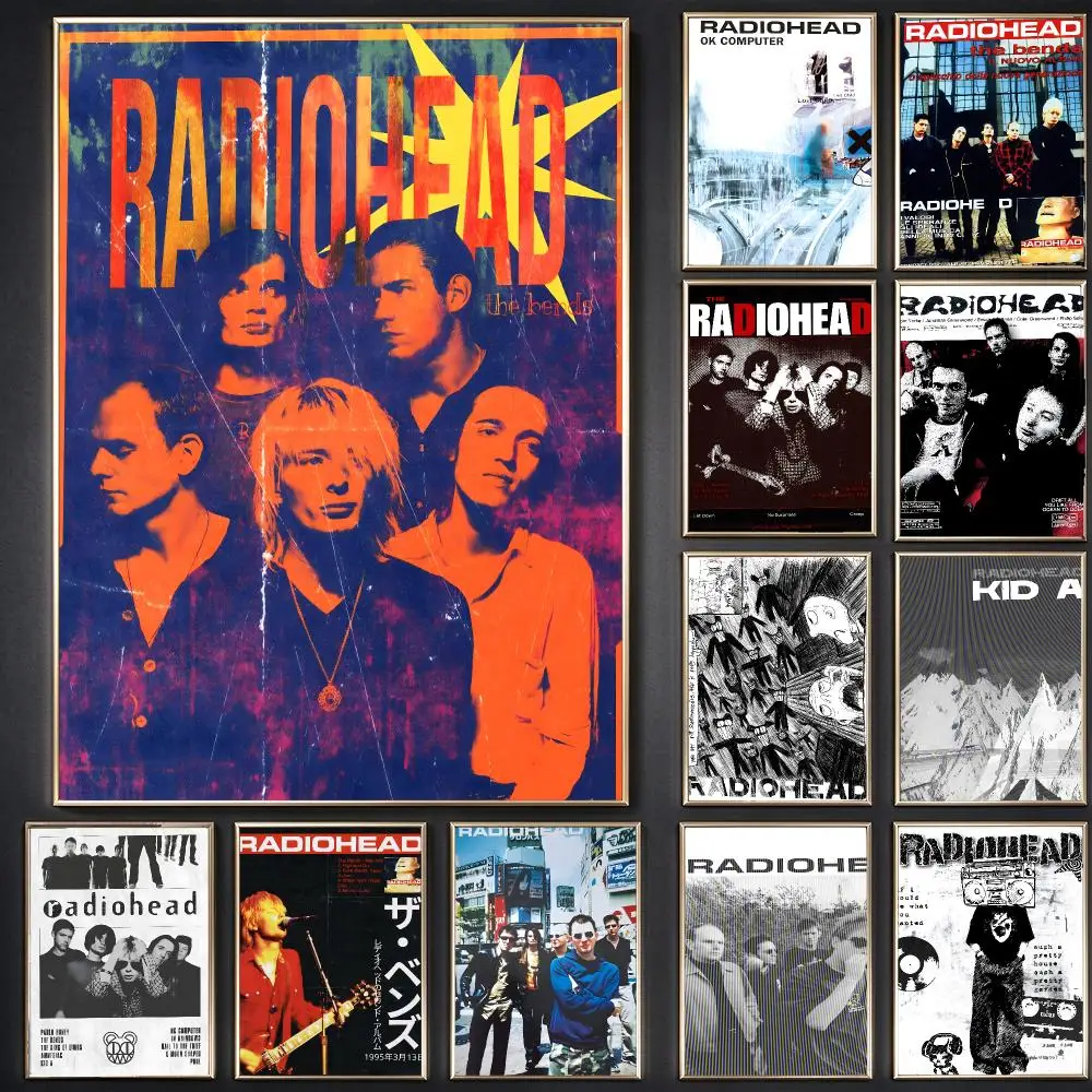 Radiohead band Poster Waterproof Sticky WallArt Print For Bedroom Living Room Hallway Bar Home Decor