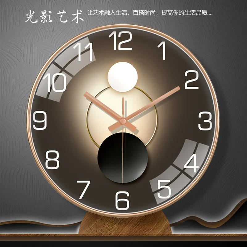 

Light And Shadow Art Minimalist Wall Clock Swiss Movement Clock Living Room Home Fashion Clock Wall Hanging Light Luxury Modern