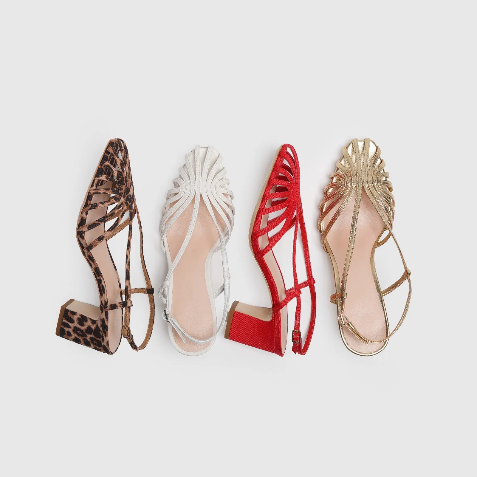 Dave&di Retro Leopard Roman Vacation Style Hollowed Out High-heeled Sandals Leather Strap And Adjustable Round Toe Women's Shoes