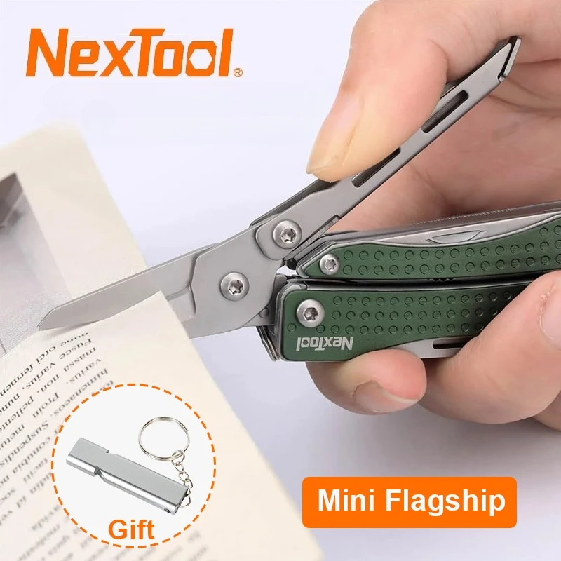 NexTool Mini Flagship Multitool Pliers 10 in 1 EDC Keychain Multi Tool Folding Scissors Pocket Knife Screwdriver with Gift