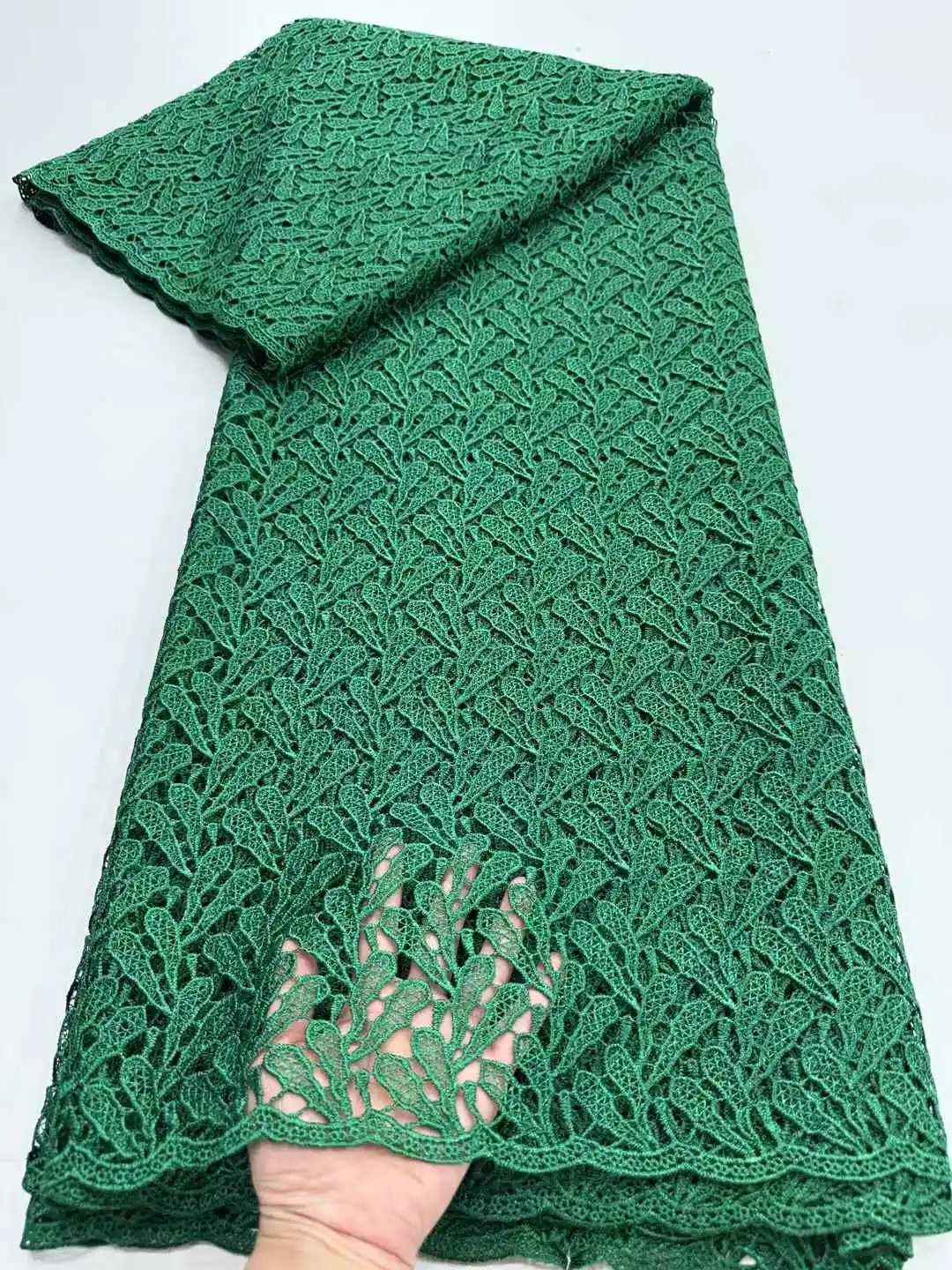 

African Guipure Cord Lace Fabric 2025 High Quality Nigerian Guipure Cord Lace for Sewing Wedding Dress