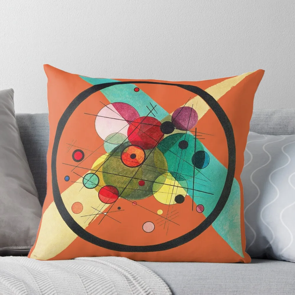 HD. Circles in a circle, by Wassily Kandinsky Throw Pillow Decorative pillowcase covers for pillows