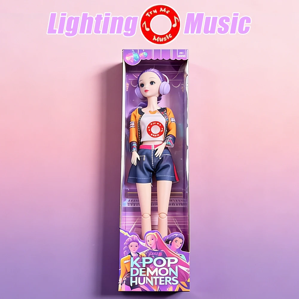 جديد مع أضواء/موسيقى KPOP شيطان الصيادين شخصية دمية لعبة رومي ميرا زوي الديكور فتاة الاطفال هدايا عيد الميلاد مفاجأة