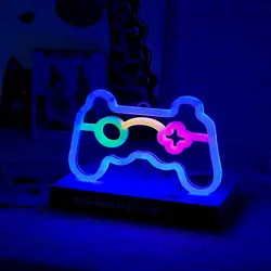 Halloween LED Neon Lights USB Game Console Handle Lamp for Christmas Bedroom Gifts E-sport Children's Room Game Room Home Decor