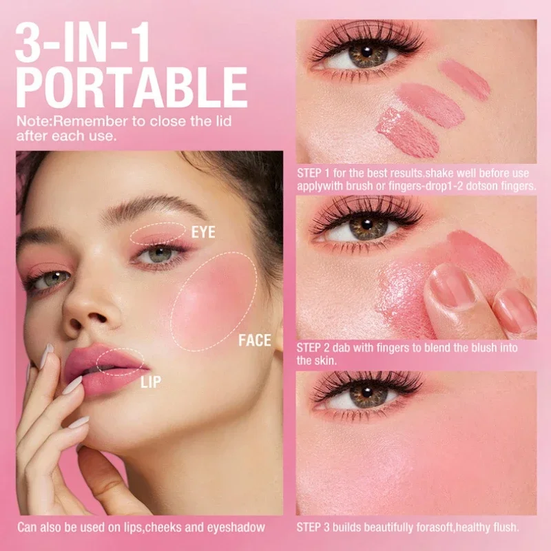 Jelly Cheek Blush Tint adesivo per fard idratante acqua lunga durata illumina il contorno del viso opaco Rouge Makeup