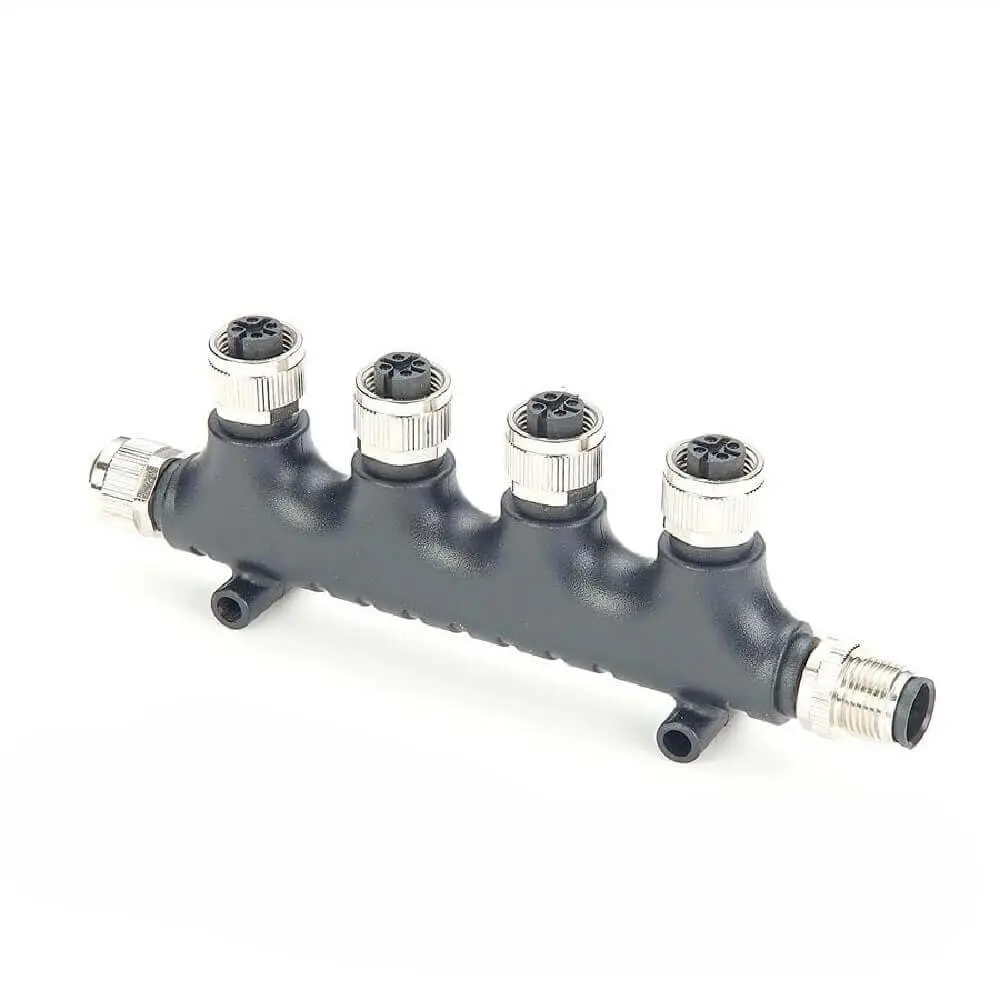 Nmea2000 Network M12 6 Way T Type Adapter 5 Pin One Male to Five Female Adapter Waterproof