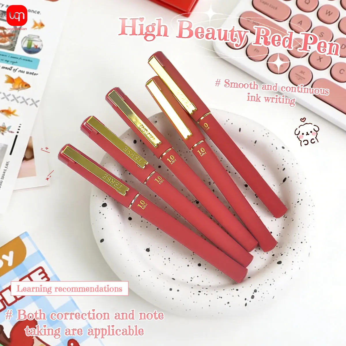 

Гелевые ручки WQN, 4/8/12 шт., красные, с наконечником 1,0 мм, быстросохнущие, для плавного письма, прочные, с прозрачными чернилами, сильным потоком чернил, подходят для офисных документов