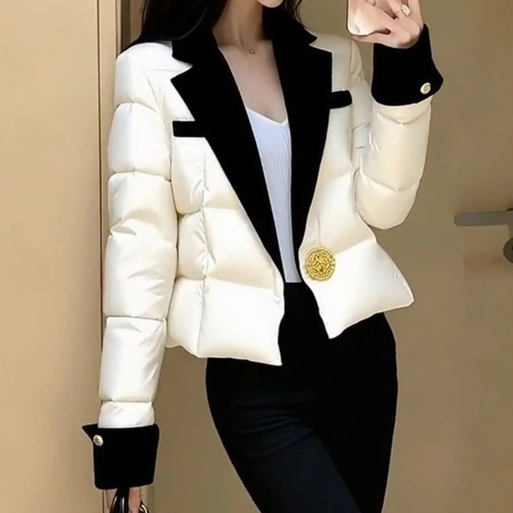 Warm 2026 New Foreign Style Unique Chic High-end Small Fragrance Pink Cotton Clothes Women Winter Thick