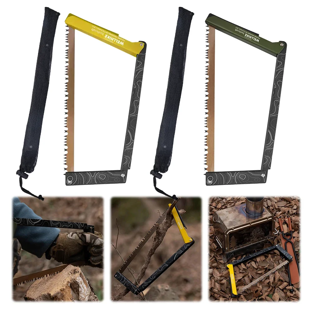 

Folding Saw with Storage Bag Portable Wood Saw Aluminum Alloy Camping Foldable Hand Saw Outdoor Hiking Survival Tools