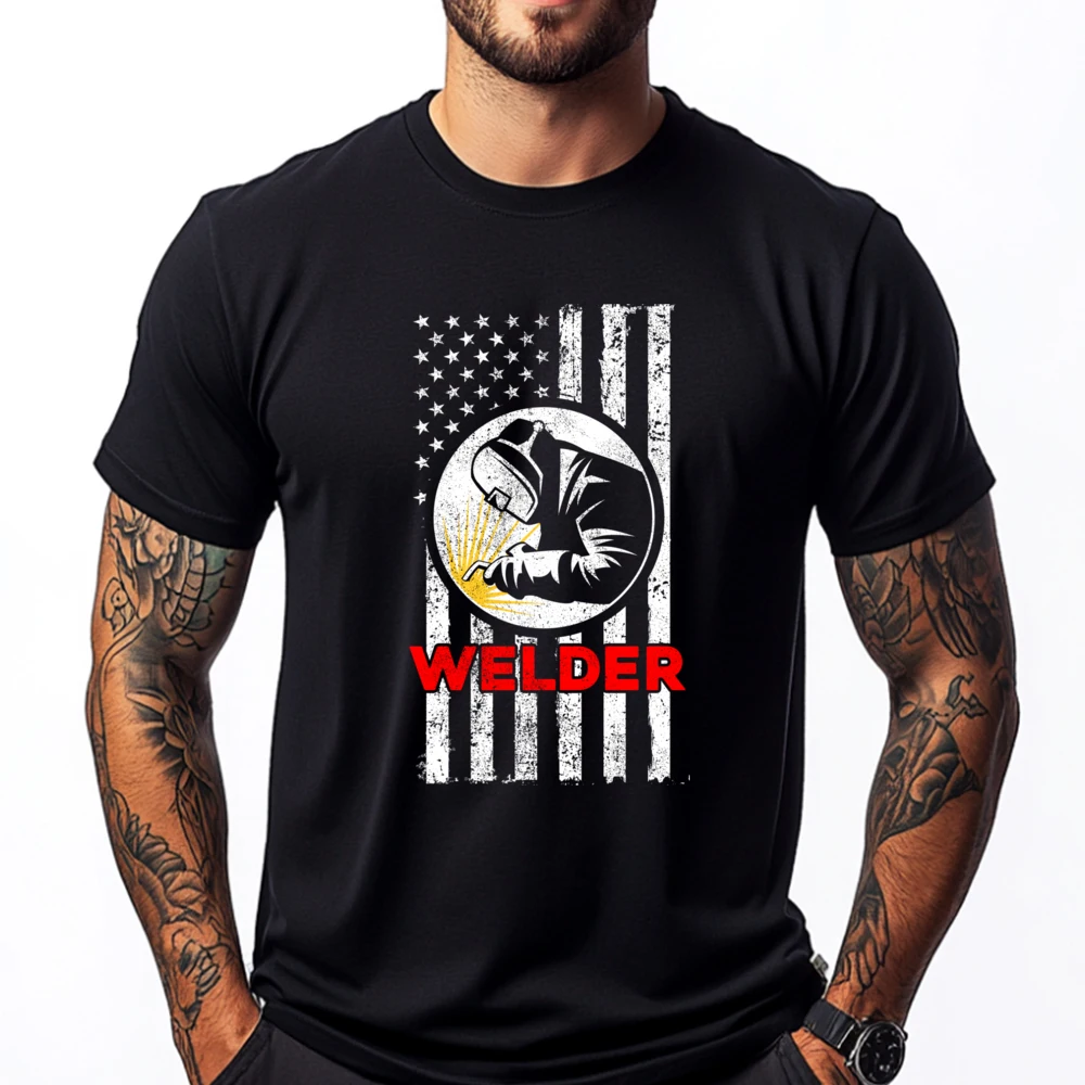 

American Flag Welder Metal Fabricator Welding Profession Mens Designer Clothes Youth T-Shirts T-Shirts