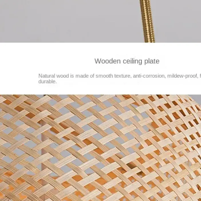 

Bamboo Woven Chandelier Restaurant Coffee Shop Bamboo Chandelier Style Living Room Bedroom Minimalist Bamboo Woven Pendant Light