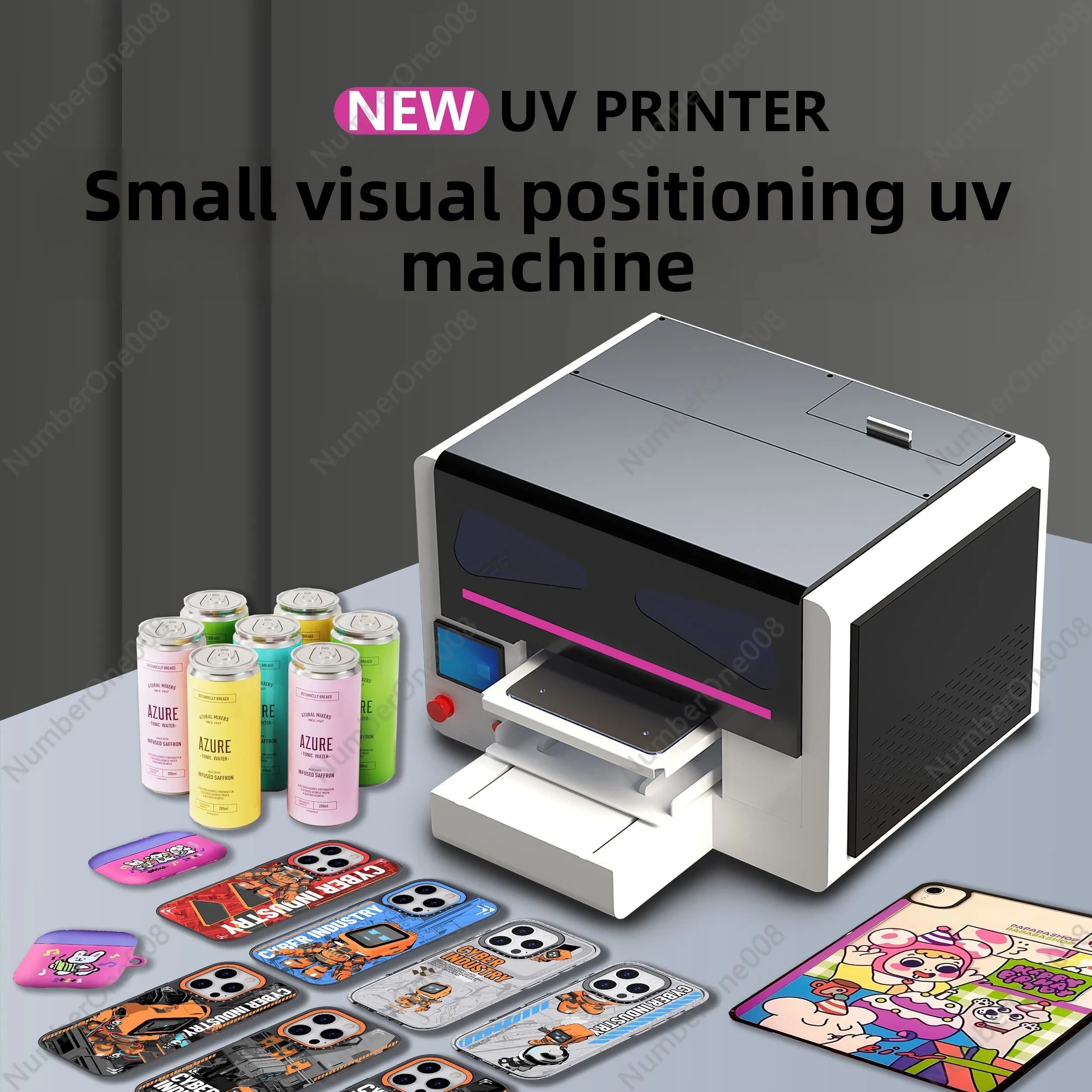 Small Visual Positioning UV Printer for Phone Cases, Acrylic, Metal Signs, Plastic, CDs, Cylindrical Printing