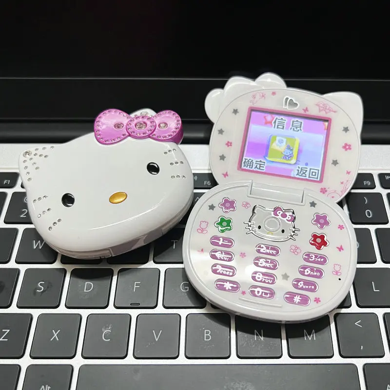 

Новинка 2023, Kawaii Sanrioed Hello Kitty, милый мультяшный детский мини-телефон Taiml для детей, игрушки для девочек, подарки