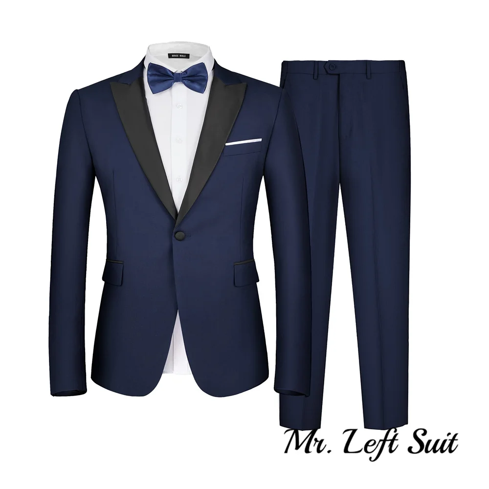 Men's 2 Piece Suit One Button Slim Fit Formal Wedding Prom Tuxedo Suits Blazer Pants Set