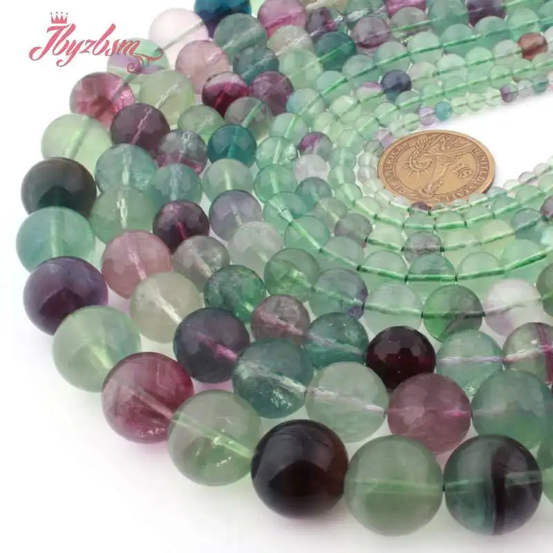 Natural Fluorite Stone Beads Multicolor For DIY Gift Necklace Bracelat Earring Jewelry Making 15\