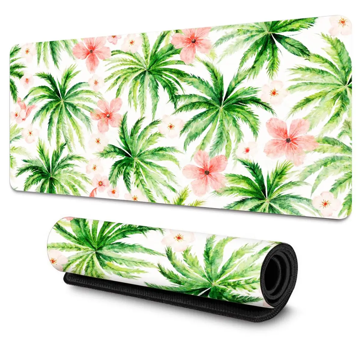 Watercolor Tropical Palm Mouse Pad-Smooth & Dust-Proof,Multi-Purpose Desk Protector for Home/Office,Aesthetic Summer Decor