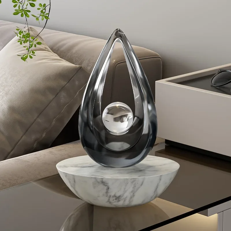 Advanced Transparent Waterdrop Art Ornament Marble Sculpture Sample Room Living