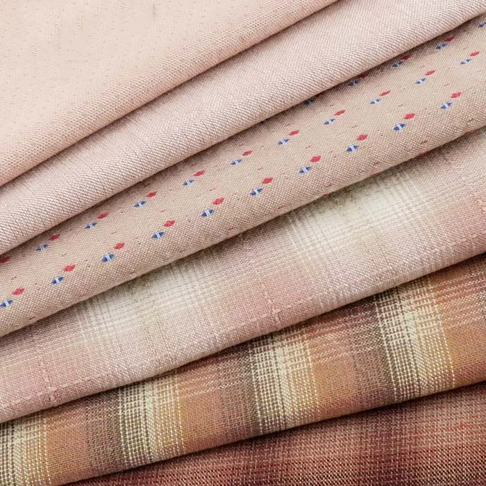 Shallow Khaki DIY Japan Little Cloth group Yarn-dyed fabric,for sewing Handmade Patchwork Quilting , stripe dot Random 40x48cm