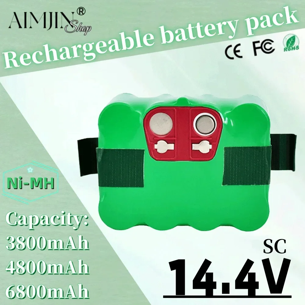 Batería de 14,4 V SC Ni-Mh para robot aspirador Kehr, batería de 3800mAh-4800mAh-6800mAh para KV8 XR210 XR510 XR210A XR210B XR510B XR510D