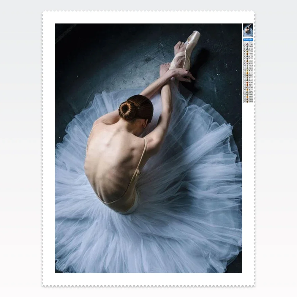 Kit de pintura de diamante DIY para chica de Ballet con respaldo desnudo, imágenes artísticas de baile, bordado de diamantes 5D, moda moderna, decoración del hogar, diversión DIY