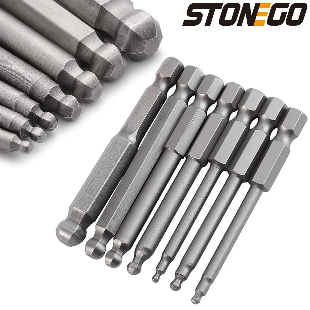 STONEGO 1/4 Schaft gehärteter Luft-Charge-Sechskantschlüssel, Batch-Kopf, Batch-Düse, pneumatische Batch-Düse, Sechskantschlüssel