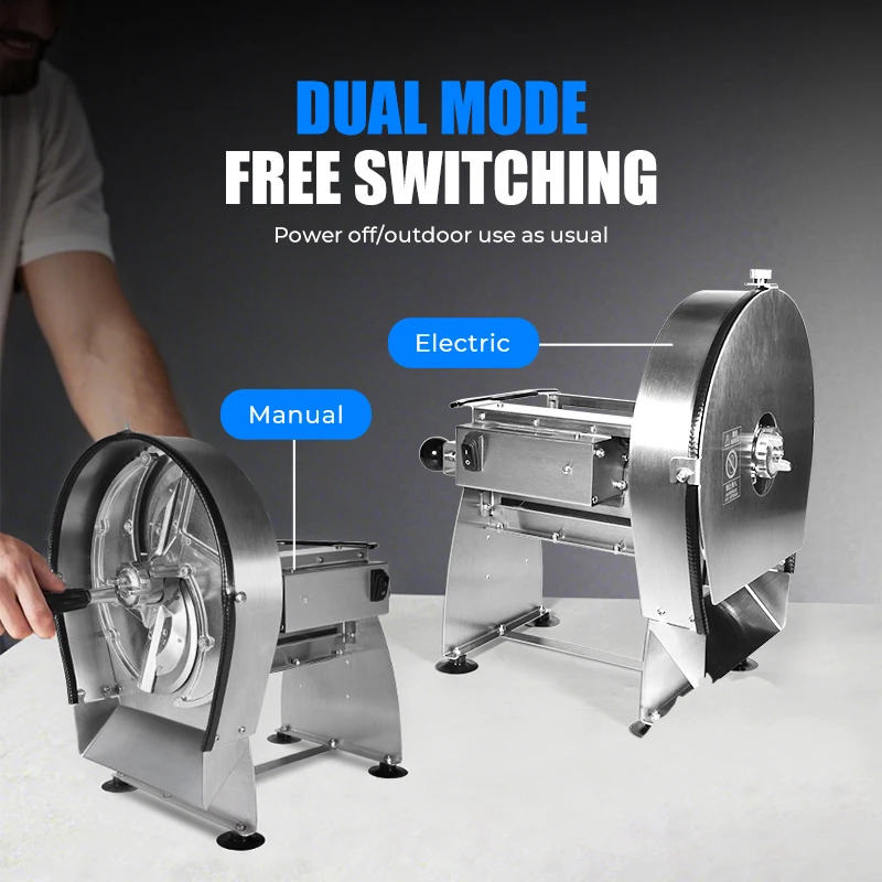 ماكينة تقطيع الفواكه الكهربائية اليدوية التجارية عالية الكفاءة من الفولاذ المقاوم للصدأ ماكينة تقطيع الخضروات للمطبخ #3