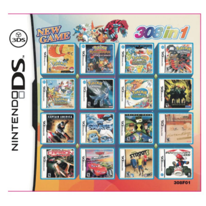 

Игровая карта 3DS NDS Комбинированная карта 308 в 1 Комбинированная карта NDS Кассета NDS 318IN1 356IN1 460IN1 472IN1 489IN1