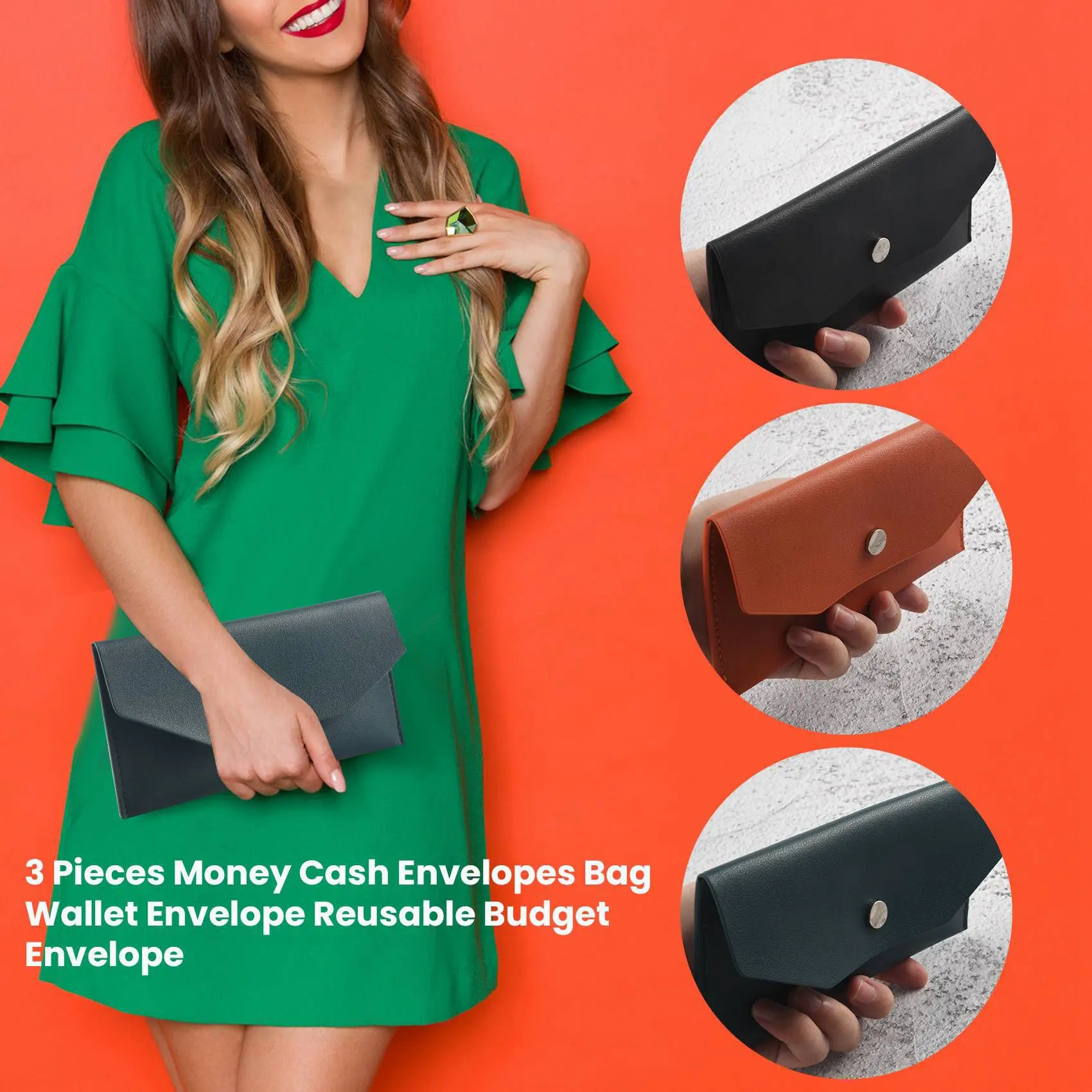 

HJ-3 Pieces Money Cash Envelopes Bag Wallet Envelope Reusable Budget Envelope For Spring Festival Wedding Birthday Holidays