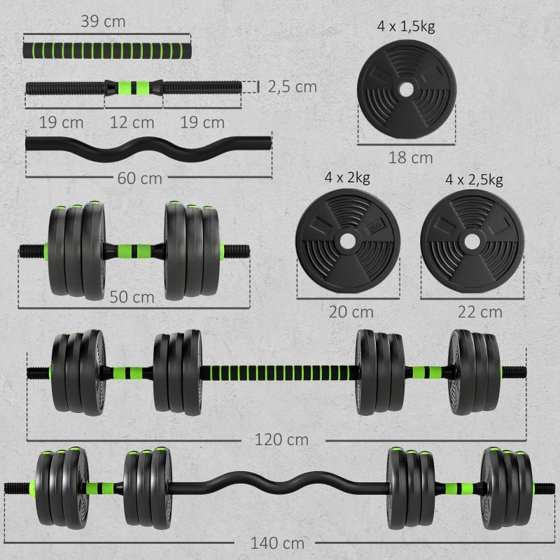مجموعة الدمبل القابلة للتعديل 25 كجم، مجموعة الدمبل، الحديد، مجموعة تدريب الوزن