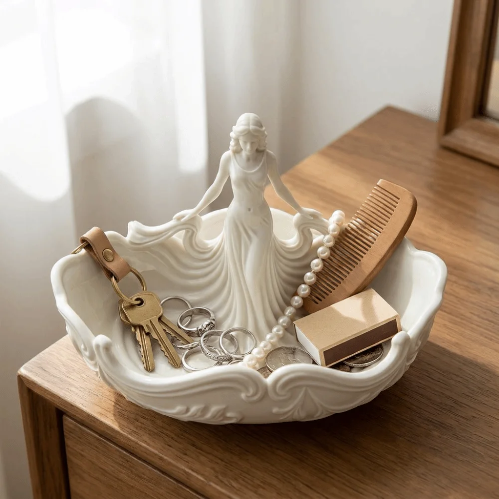

Perfect Elegant Jewelry Storage Tray Simple Statue-Shaped Decorative Storage Tray Home Desktop Tray Bedroom Dressing Table