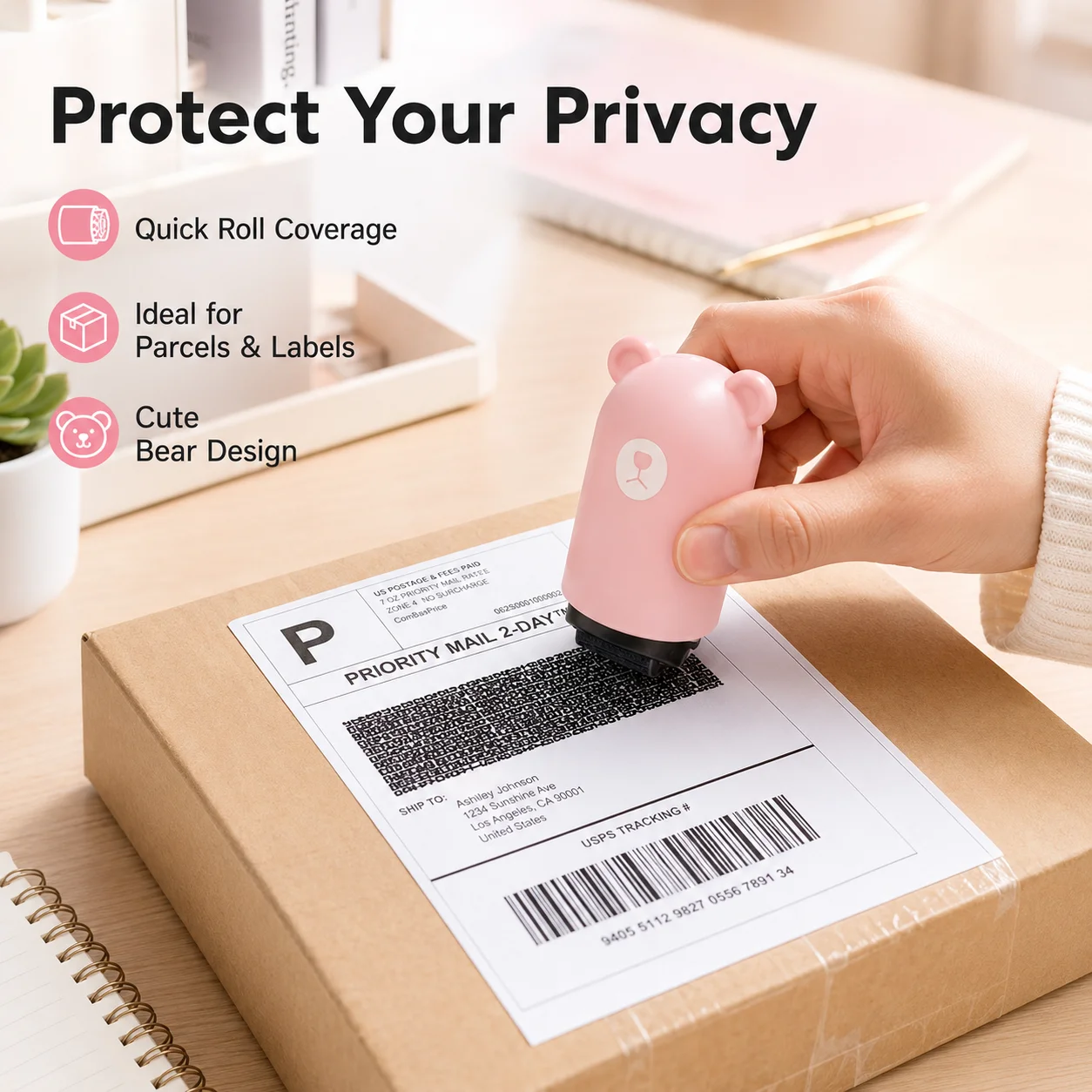 Express Privacy Confidential Roller Stamp Random Code Blocker Seal Anti Disclosure Address Information Cover Tool