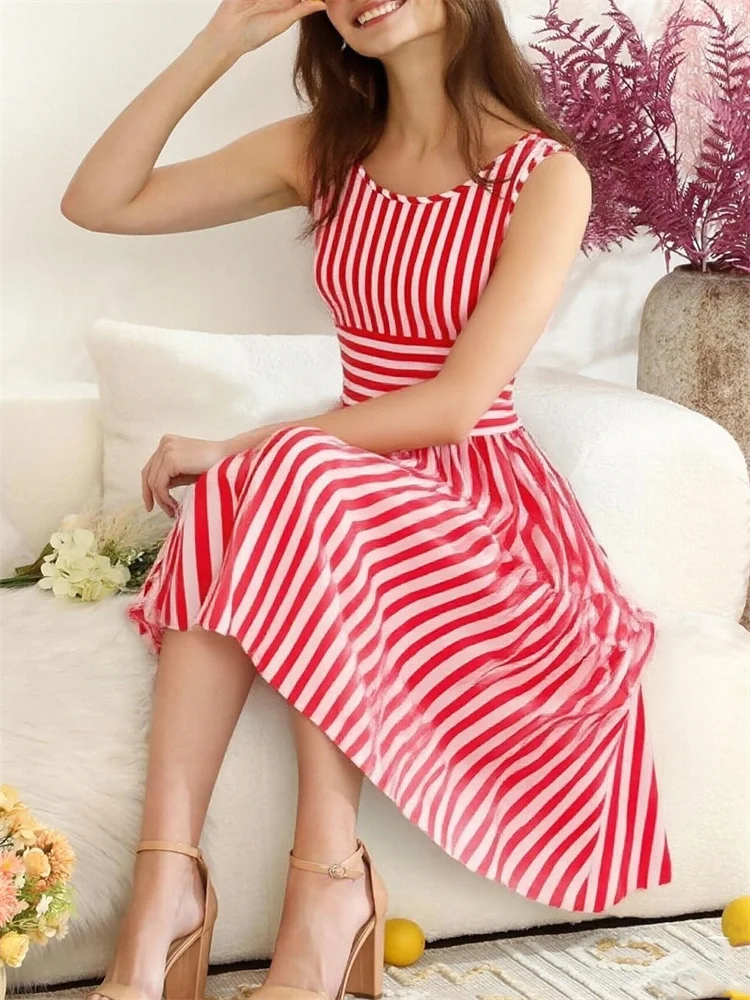 Sleeveless Pink Str… - image