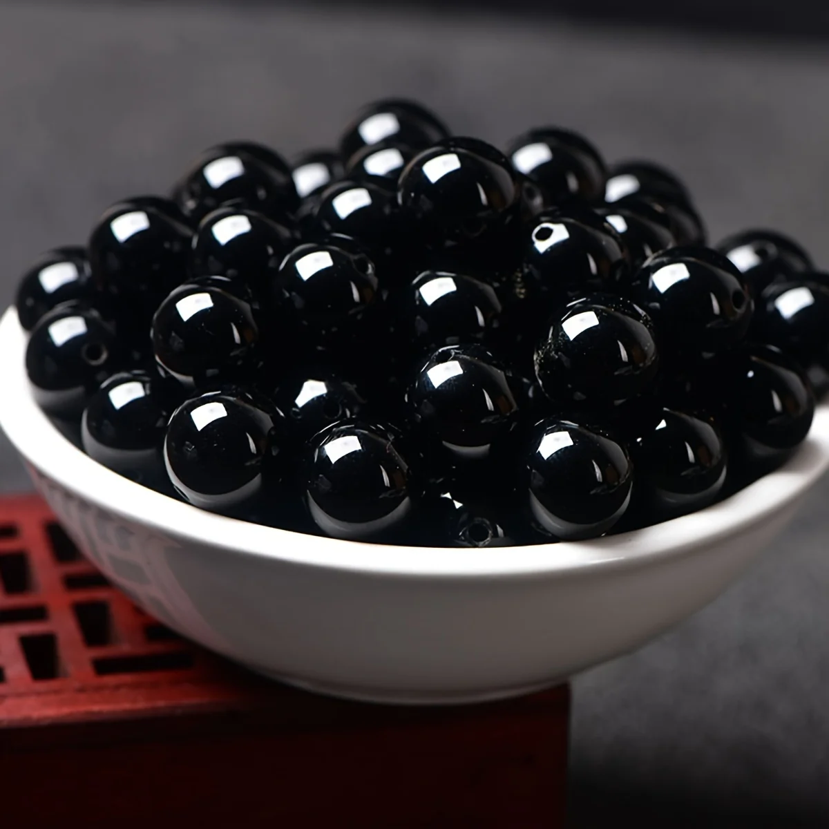 4/6/8/10/12/14/16/18/20mm Black Acrylic Beads for Production, Beading Supplies for DIY Making,