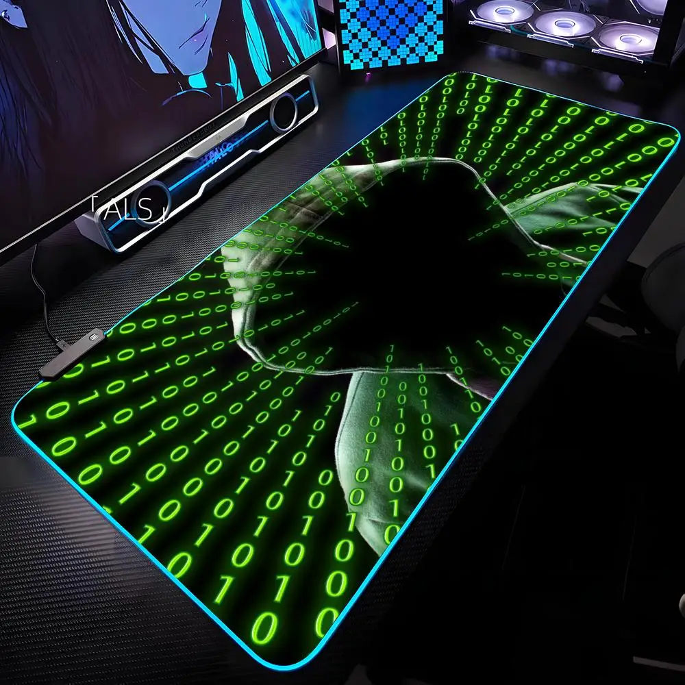 

Hacker Intrusion Mouse Pad RGB Backlit Mouse Pad Laptop Mouse Pad Laptop Gamer Computer Desk Gaming Accessories