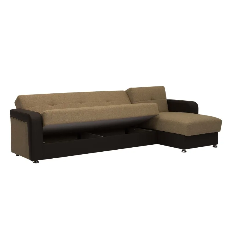 PrimeNest Concorde Collection Upholstered Convertible Chaise Lounge with Storage