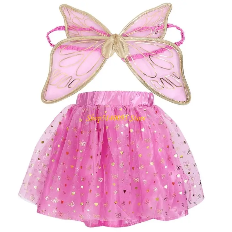 

DXAE Childrens Butterfly Costume Outfit Adjustable Straps and Elastic Waistband Promoting Independence During Role Play Themed