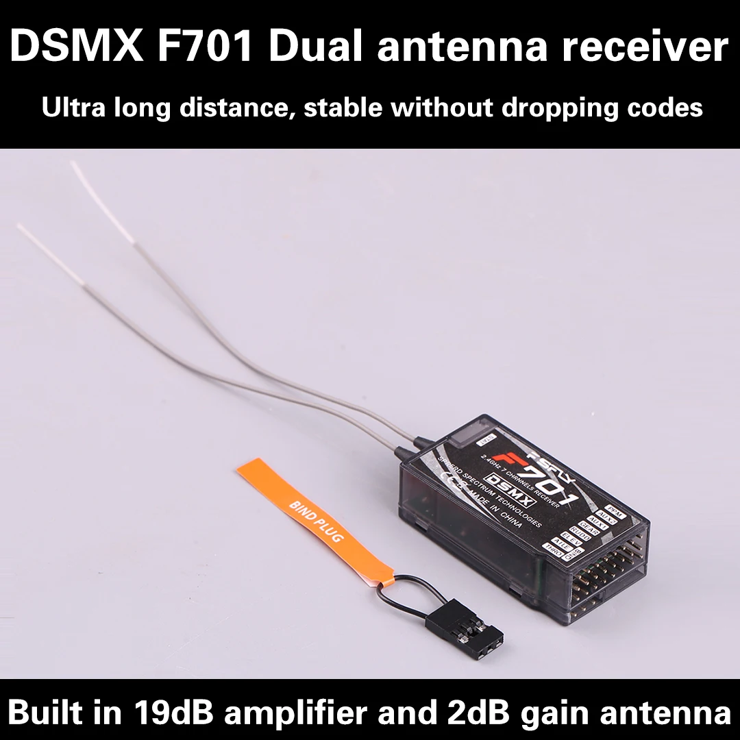 PPM 2.4GHz 7CH DSM× DSM2 Spread F701 Receiver For JR Spektrum RC Remote Control System